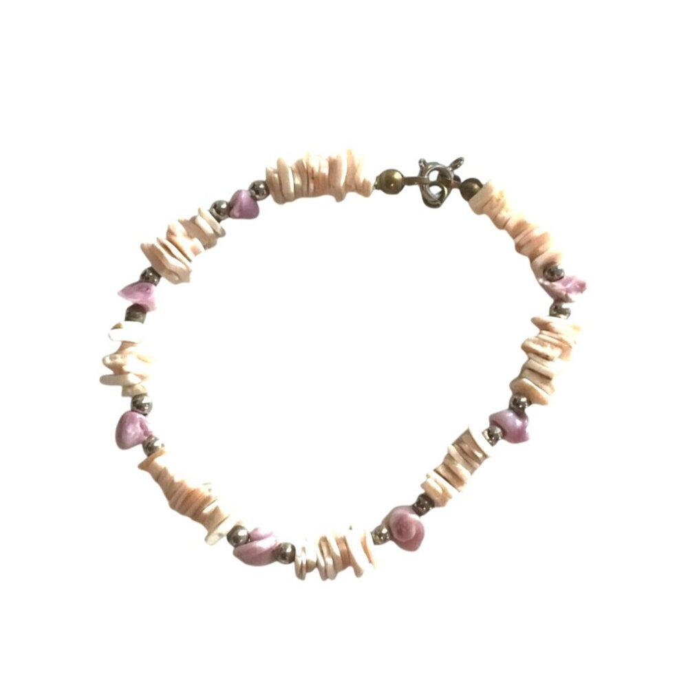 WOMENS PURPLE/WHITE STONE WRIST BRACELET